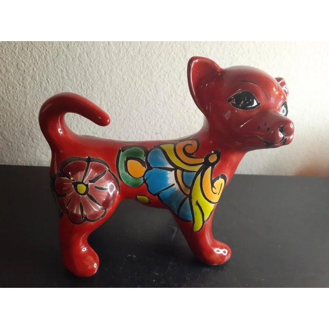 Mexican Gorgeous Mexican Folk Talavera Art Doggie Figurine. For Sale - Image 3 of 7