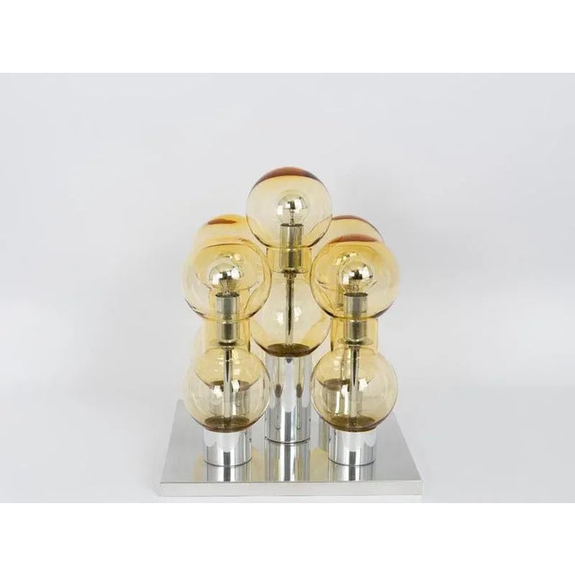 Large Murano Glass Tubes Flush Mount in Chrome by Doria, Germany, 1960s For Sale - Image 9 of 10