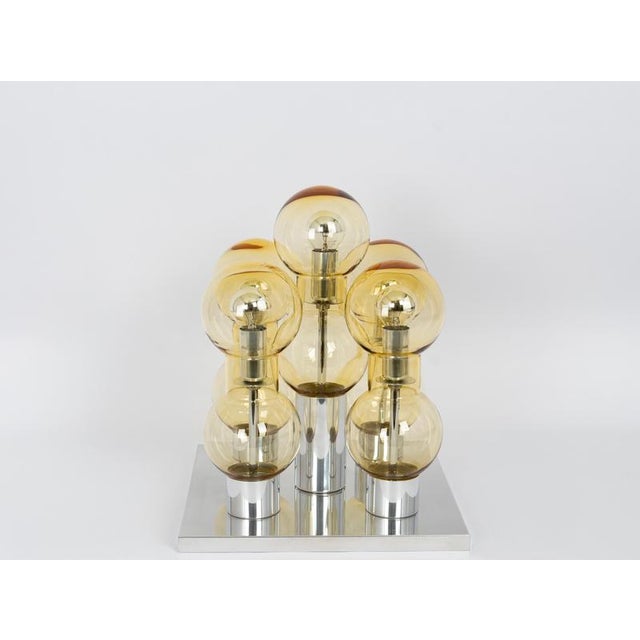 Large Murano Glass Tubes Flushmount Chrome attributed to Doria, Germany, 1960s For Sale - Image 9 of 10