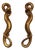 French Handcrafted Brass Snake Door Pull Handles, 1960s, Set of 2 For Sale
