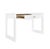 Matthew Izzo Home Larkin Fluted Matte White Lacquer and Brass Writing Desk For Sale - Image 4 of 9