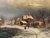 European Village in Winter Snow with Figures & Frozen Pond by 20th Century German Artist, Gunter Seekatz. This is a large...
