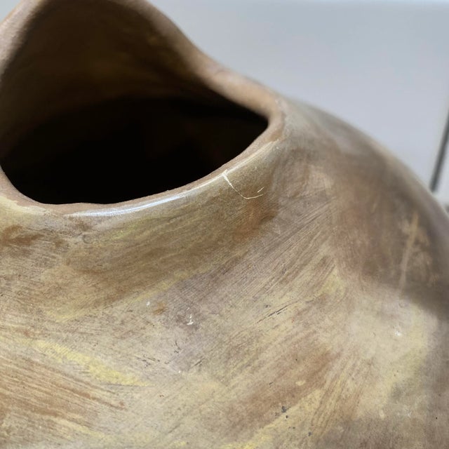 Polo Ramirez Round Clay Pinched Bulb Vase For Sale - Image 4 of 8