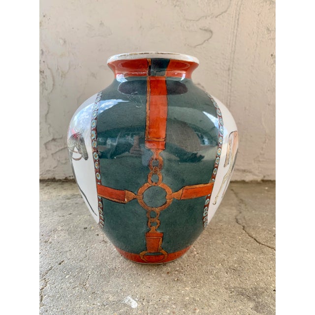 Early 20th Century WBI Chinese Handpainted Equestrian Vase For Sale - Image 4 of 13