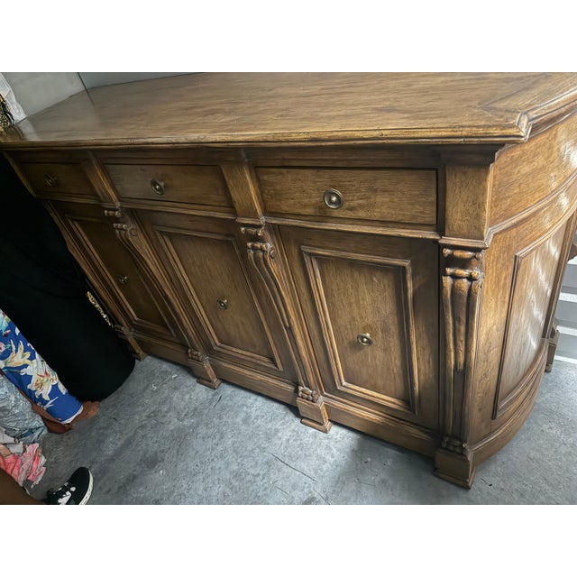 Traditional 1990s Michael Taylor Designs "Lombardi" Serpentine Sideboard Buffet, 79" Wide For Sale - Image 3 of 8