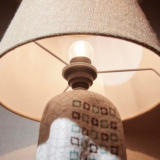 1940s Hand-Painted Ceramic Table Lamp by Guido Gambone, 1950s For Sale - Image 5 of 11