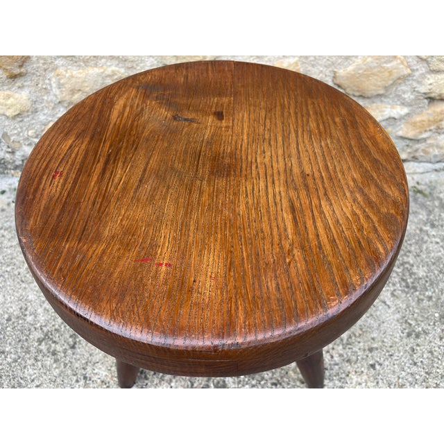 Vintage High Ash Berger Stool attributed to Charlotte Perriand, 1950s For Sale - Image 10 of 18