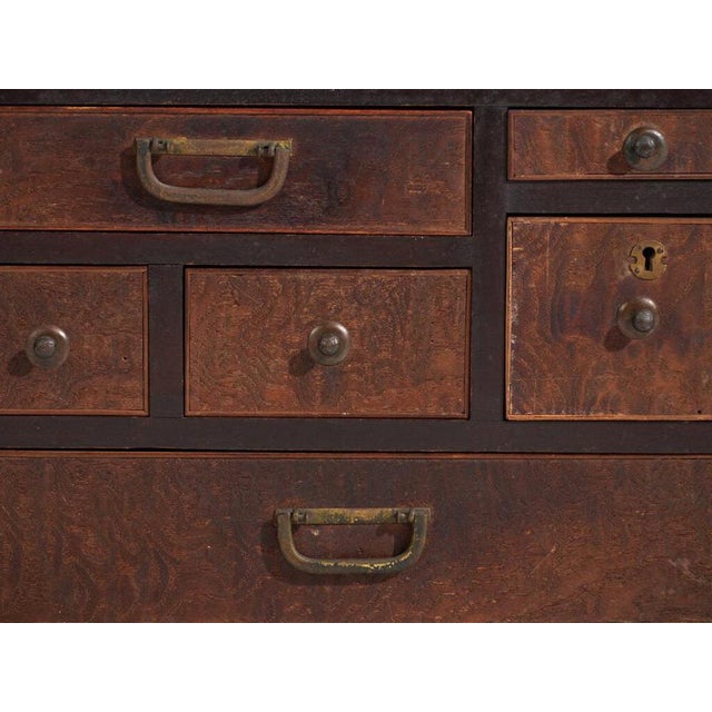 Wood Antique Japanese Auxiliary Chest of Drawers For Sale - Image 7 of 11