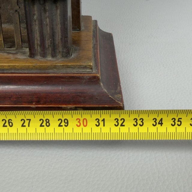 Antique Empire Wooden Hand-Wound Mechanical Clock with Bell, 1890s For Sale - Image 12 of 14