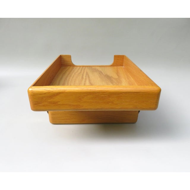 Wood Beech & Brass Document Tray & Storage Box, 1960s For Sale - Image 7 of 14
