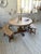 Vintage Round Oak Table and Benches, 1950s, Set of 3 For Sale - Image 6 of 18