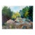 Oil Pastel River Landscape Painting For Sale