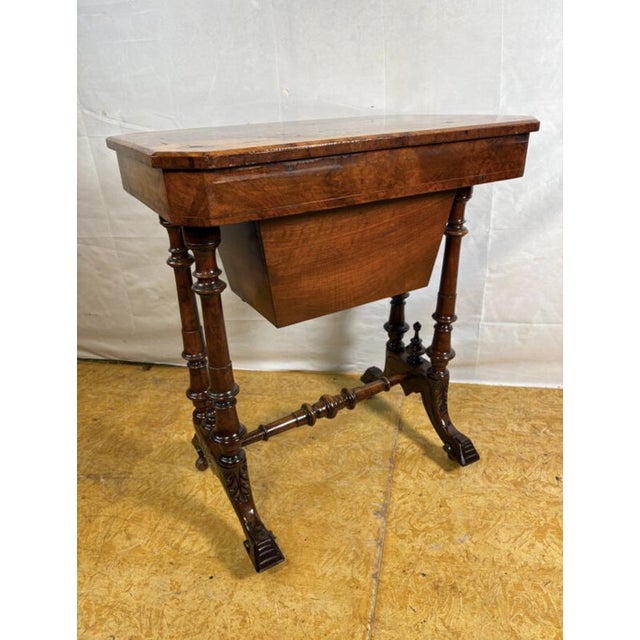 Victorian Burr Walnut Sewing Worktable, 19th Century For Sale - Image 11 of 16