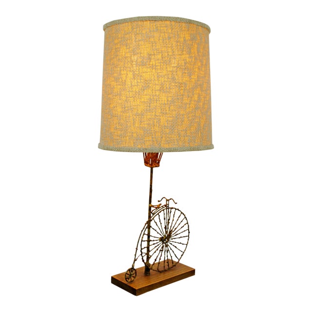 Mid Century Modern Fantoni Brutalist Brass Bicycle Table Lamp Italian 1960s Chairish