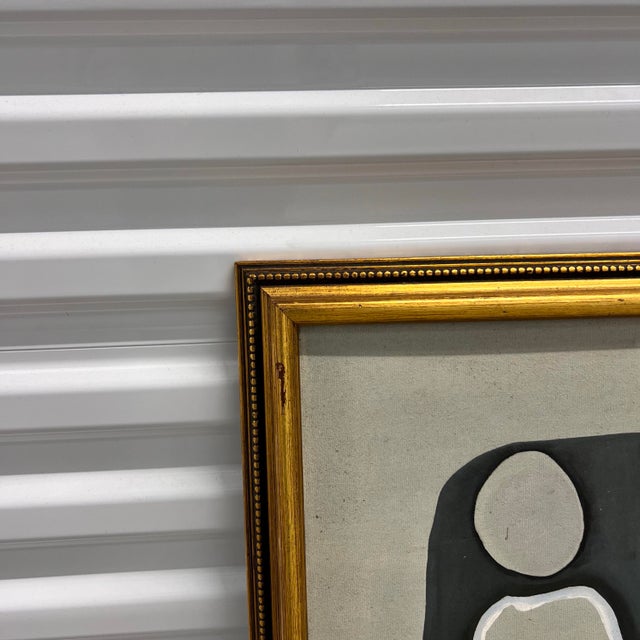 Late 20th Century Vintage Abstract Geometric Green and Black Framed Oil Painting, Signed C. Andrews For Sale - Image 5 of 10