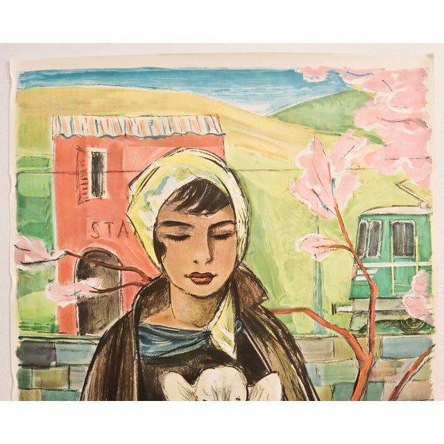 1959 Swiss Travel Poster, Saint-Gothard, « a Travers La Belle Suisse Par La Ligne Du Saint-Gothard » For Sale - Image 4 of 5