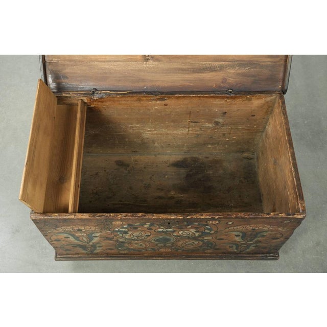 Antique Austrian Hand-Painted Bridal Chest with Character For Sale - Image 9 of 15