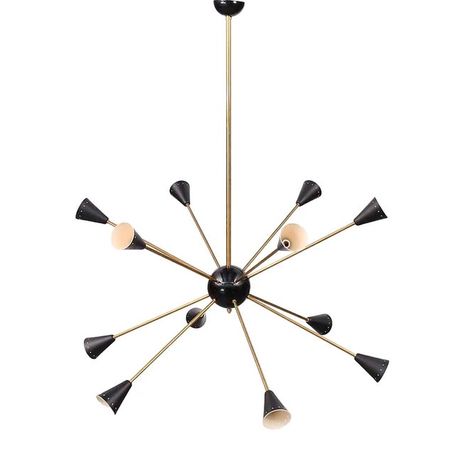 Vintage Sputnik Ceiling Lamp in Brass, 1950s For Sale - Image 6 of 6