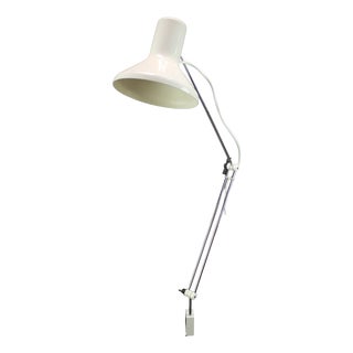 Vintage White Clip-on Adjustable Lamp attributed to Hurka for Napako, Czechoslovakia, 1970s For Sale
