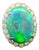 8.38 Carat Australian Black Opal Diamond Platinum Halo Ring, Size 6 For Sale