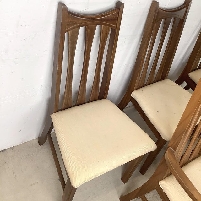 1960s Set of Six Mid-Century Walnut Dining Chairs For Sale - Image 5 of 12