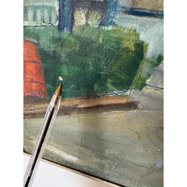 1970s Vintage Impressionist Cityscape Oil on Canvas Painting, Signed For Sale - Image 10 of 12