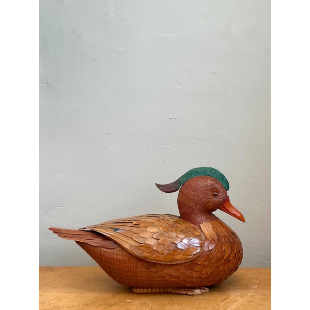 Vintage Shanghai Weave Woven Lidded Duck For Sale - Image 14 of 15