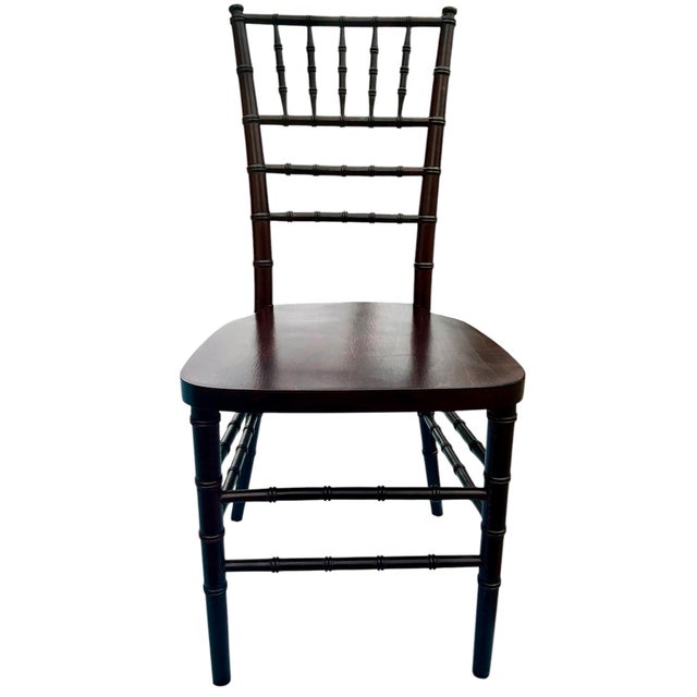 2000 - 2009 Chic Set of Four Faux Bamboo Wooden Chairs For Sale - Image 5 of 11