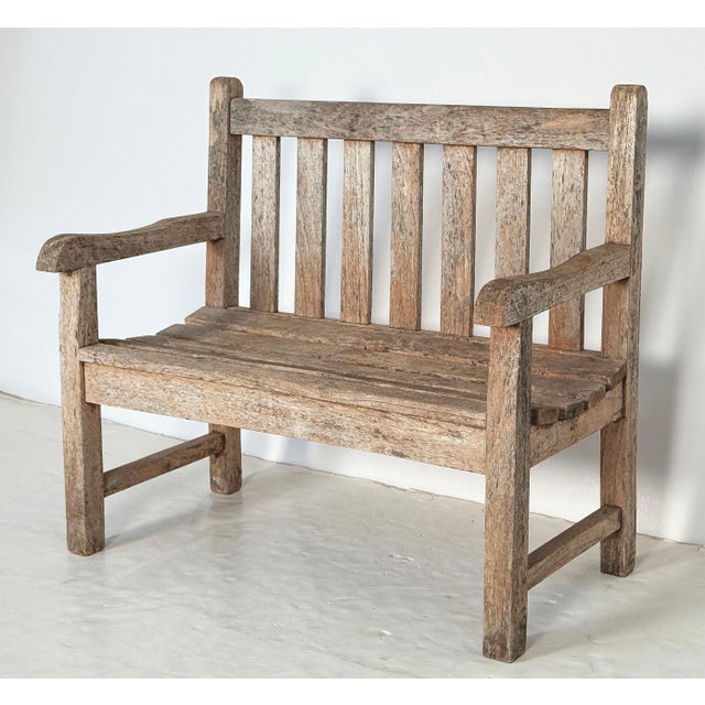English Children's Garden Bench or Seat of Teak From England For Sale - Image 3 of 10