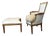Set of Antique Louis XVI Lounge Chair and Ottoman, 1700s For Sale