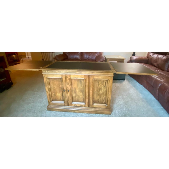 1970s 1970s Henredon Artefacts Rolling Flip Top Expanding Bar Cart For Sale - Image 5 of 11