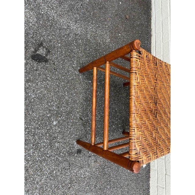 Antique 19th Century Pair of Rustic Country Style High Ladder Back Splint Weave Seat Chairs For Sale In Washington DC - Image 6 of 8