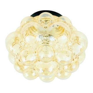 Mid-Century Amber Bubble Glass Flush Mount/Ceiling Light by Helena Tynell for Limburg, Germany, 1960s/1970s For Sale