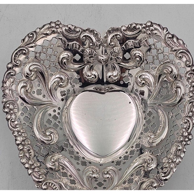 Metal 1930 Sterling Heart-Shaped Dish For Sale - Image 7 of 10