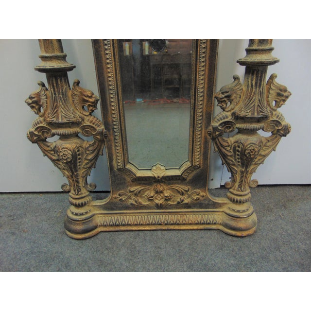 Late 20th Century Italian Baroque Style Figural Gold Gilt Mirror For Sale - Image 5 of 7