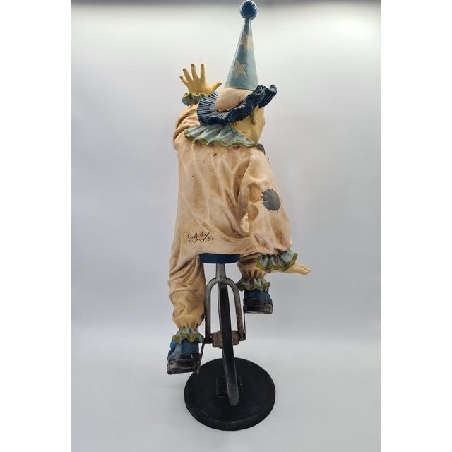 Large Figurine of Clown on Unicycle by Jun Asilo, Philippines, 1990s For Sale - Image 9 of 11