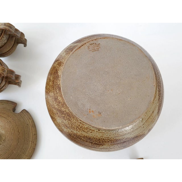 Ceramic Punch in Keraluc Sandstone, 1970, Set of 9 For Sale - Image 7 of 10