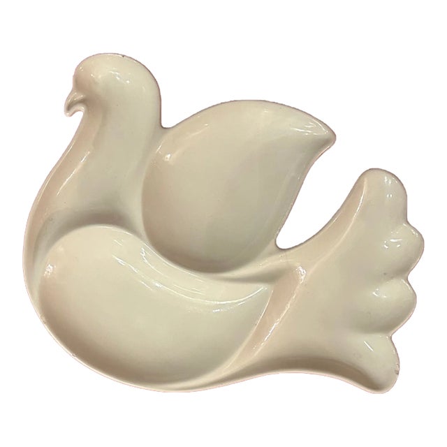 Pop Art Peace White Ceramic Candy Dish Catchall For Sale