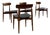 Vintage Danish Dining Chairs in Teak and Black Leather by H.W. Klein for Bramin, Denmark, 1960s, Set of 4 For Sale