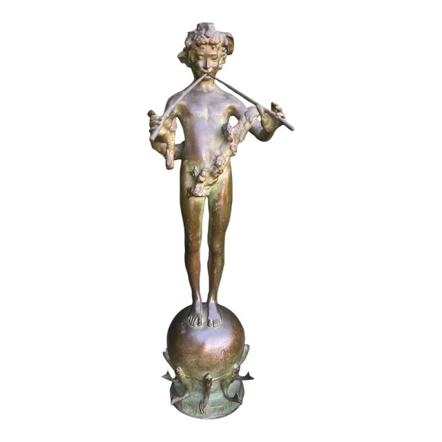Antique Bronze Sculpture “Pan of Rohallion” by Frederick William MacMonnies (1890) For Sale