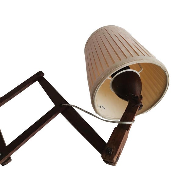Wood Scandinavian Wooden Scissor Wall Light, 1960s For Sale - Image 7 of 17