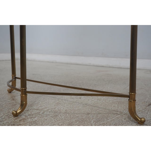 Brass Labarge Glass Top Brass Base Console Hall Table For Sale - Image 8 of 12
