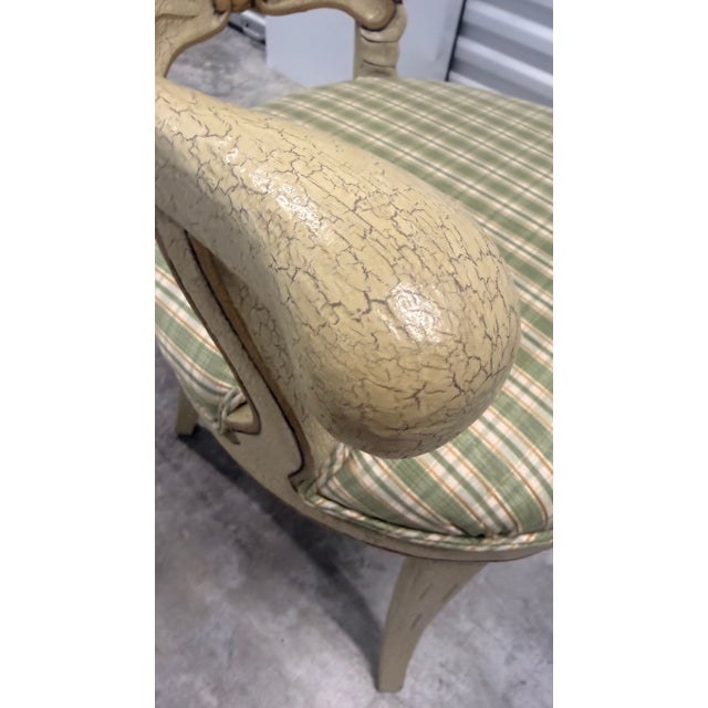 Vintage Italian Venetian Grotto Hollywood Regency Style Carved Shell Back Armchair For Sale - Image 11 of 14