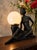 Art Deco Table Lamp with Female Sculpture and Opaline Globe, 1950s For Sale - Image 6 of 6