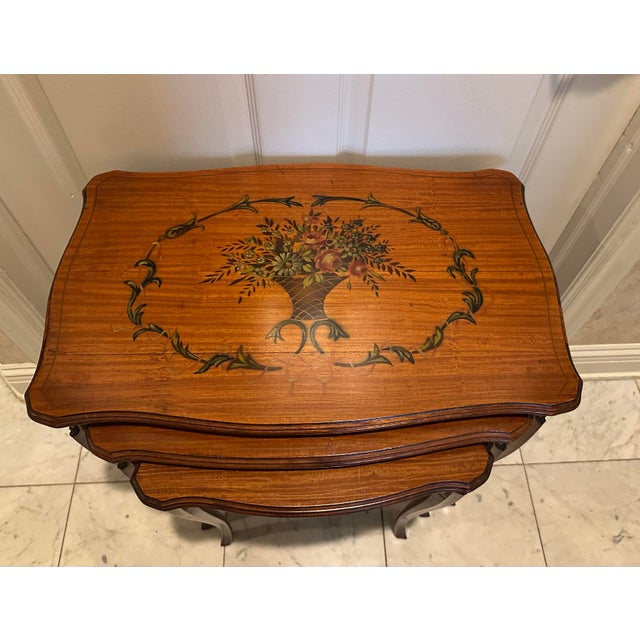 French 1940’s Adams Style Nesting Tables For Sale - Image 3 of 9