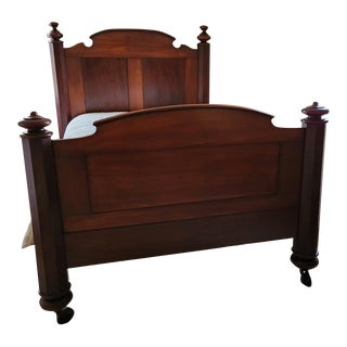 Mid 19th Century Empire Style Mahogany Four Poster Double Bed For Sale