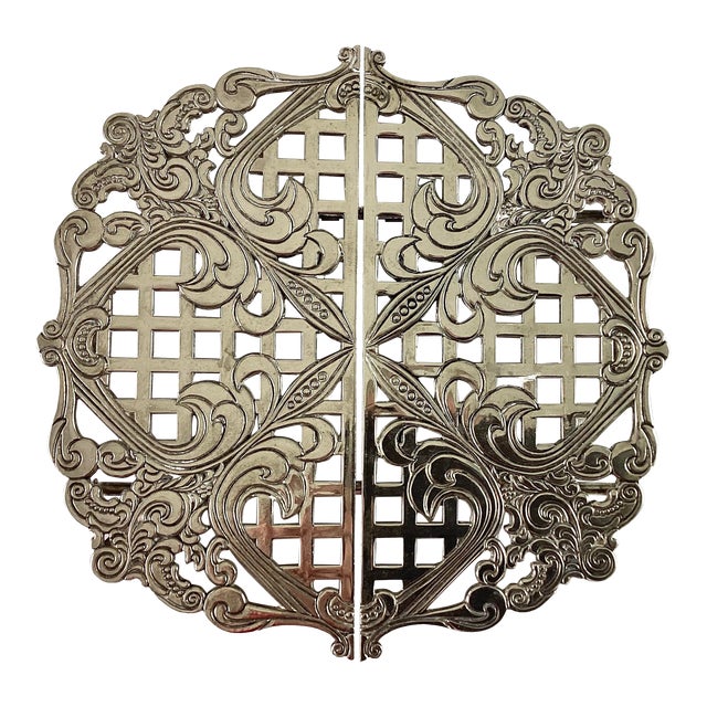 1990s Godinger Silver Plated Expandable Trivet For Sale