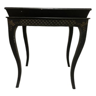 Vintage Mid-Century Hand-Painted Chinoiserie Butler’s Tray Table - Heavily Crazed Patina For Sale