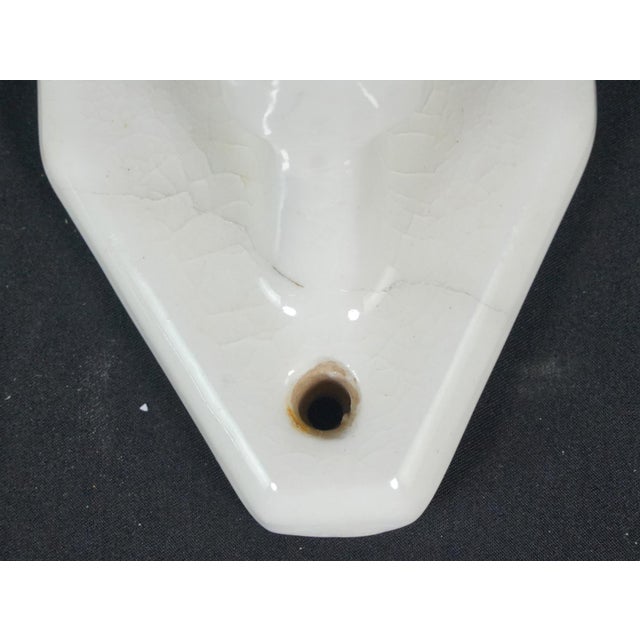 Late 20th Century Pair of Vintage European White Ceramic Towel Bar Brackets For Sale - Image 5 of 7