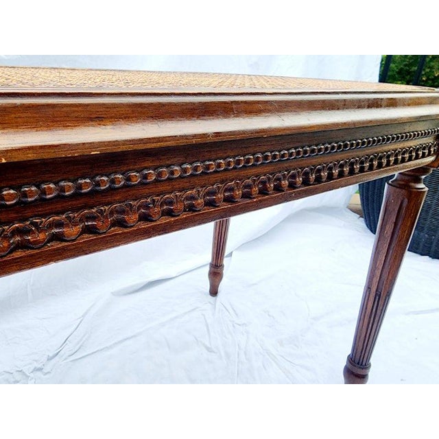 Antique French Walnut Caned Bench - Circa 1900 For Sale - Image 12 of 12
